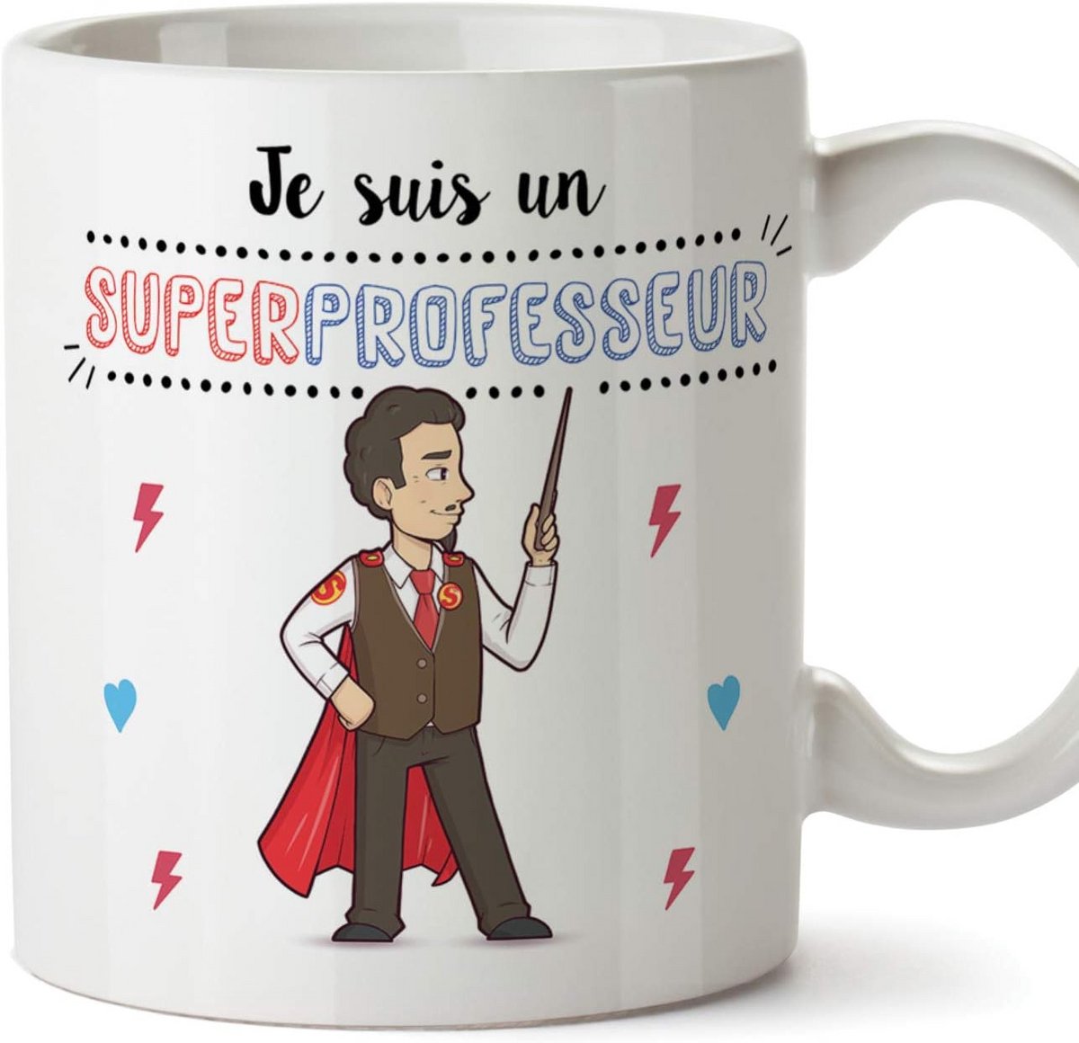 Keramische Mok met Franse Tekst voor Super Leraar - Vaatwasserbestendig Cadeau