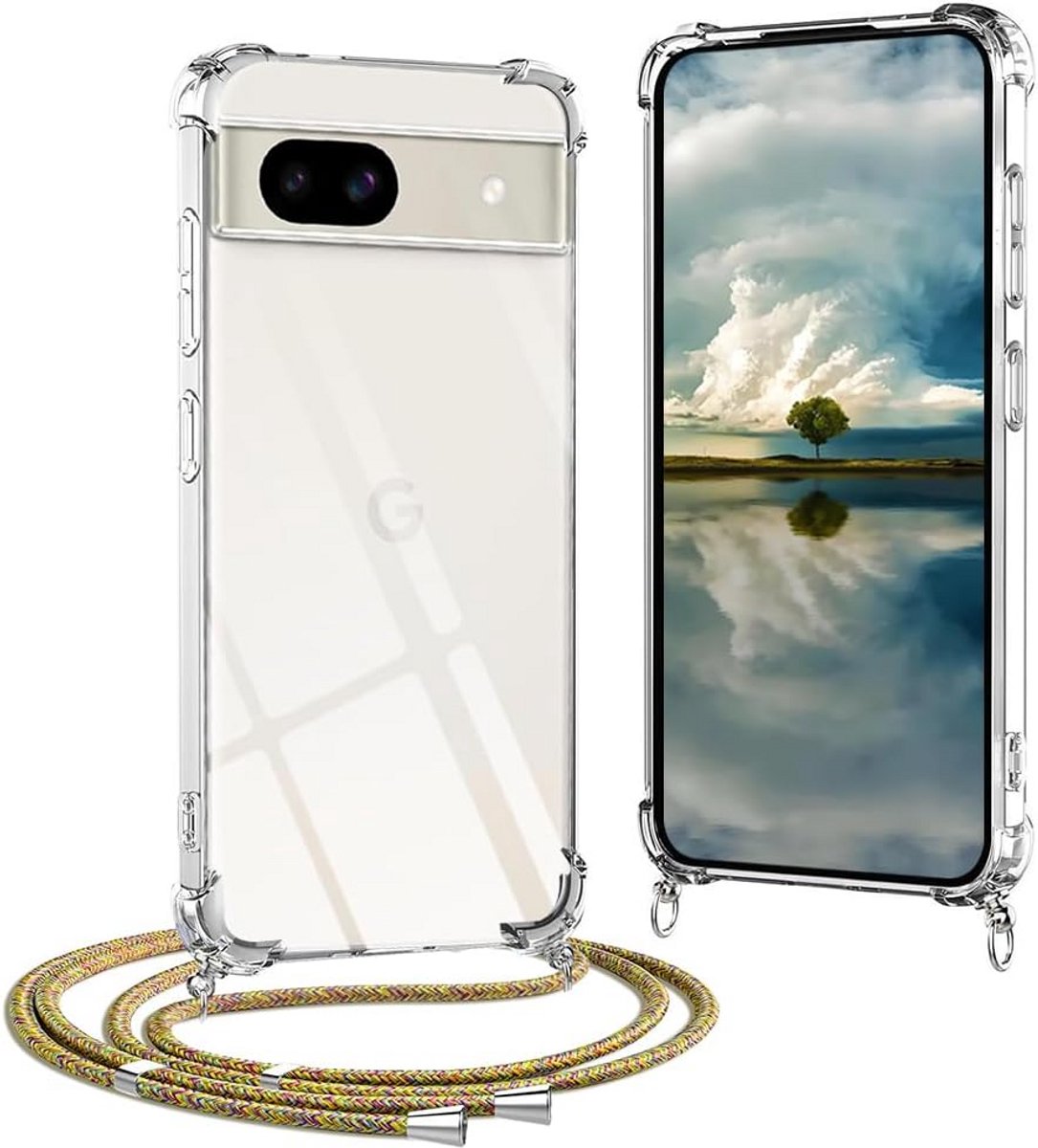 Transparant Telefoonhoesje met Verstelbaar Nekkoord voor Google Pixel 7A - Schokbestendig