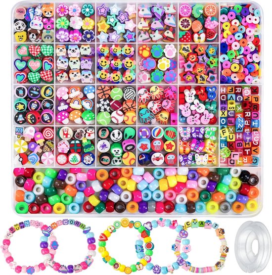 nt 50 stks mix kleur fruit hart bloem stijl polymeer klei spacer