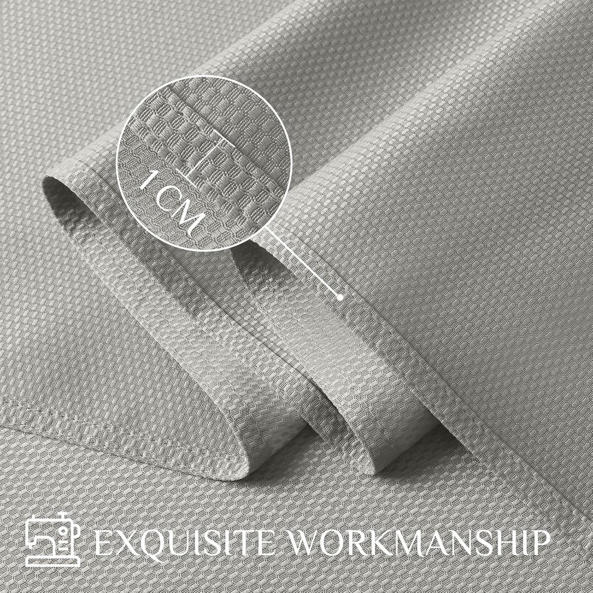Lichtgrijs Rechthoekig Tafelkleed Jacquard Met Patroon - Waterdicht & Vlekvrij - 152x264 cm
