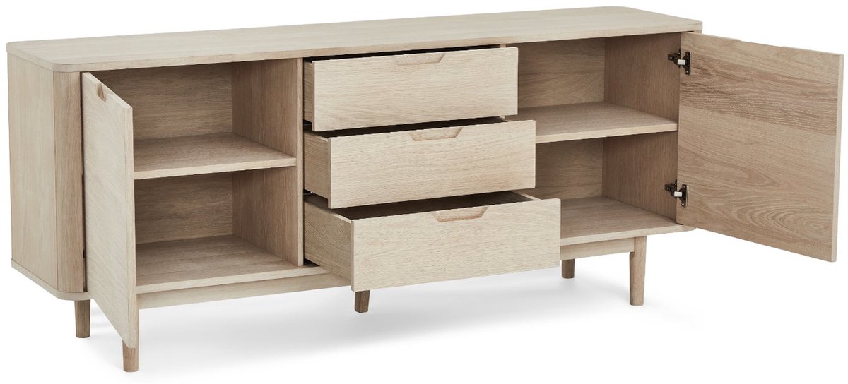 Dressoir Eiken - Naturel - 180x45x75cm - Dressoir Nyborg