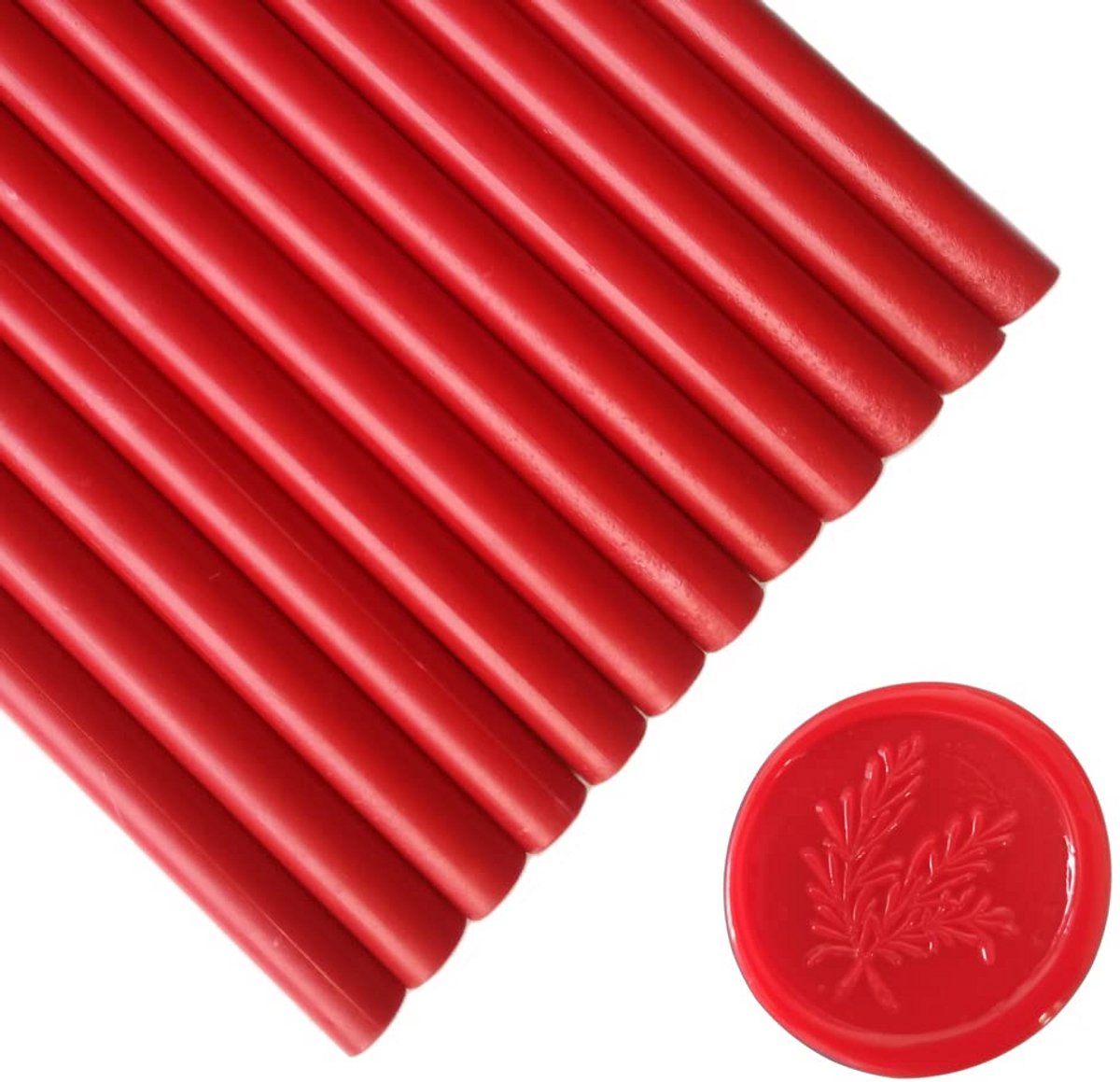 12 Stuks Lijmpistool Wax Sticks voor Zegelstempel - Flexibele Zakzegellak (Rood)