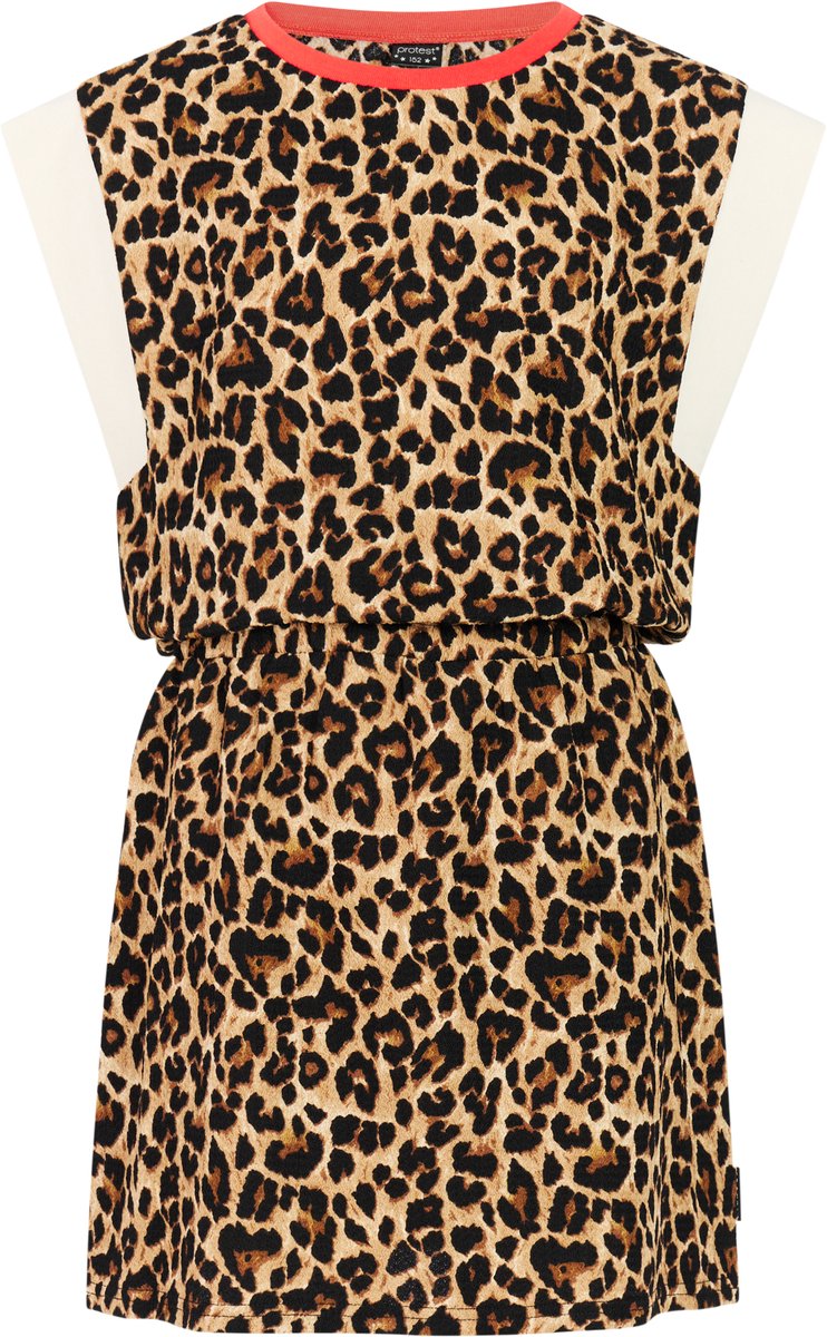 Protest PRTSilly JR Mini-jurk Meisjes Korte mouwen Knielengte Loose fit Camel