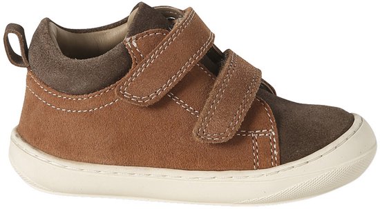 Babyslofjes van zacht leer met antislip veel bruin