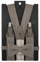 Sir Redman - Bretels met strik - bretels combi pack Pastel Promise Stone - steengrijs
