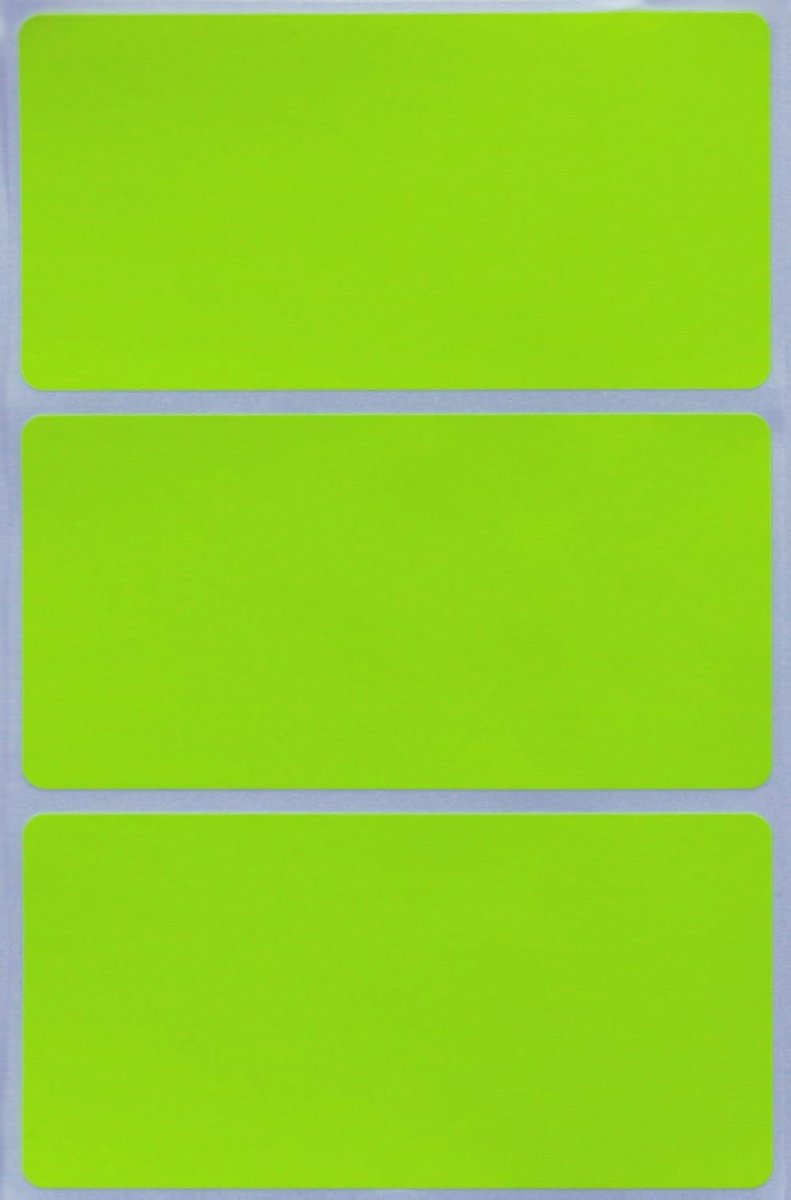 Rechthoekige Stickers Neon Geel 10x5cm - 150 Stuks