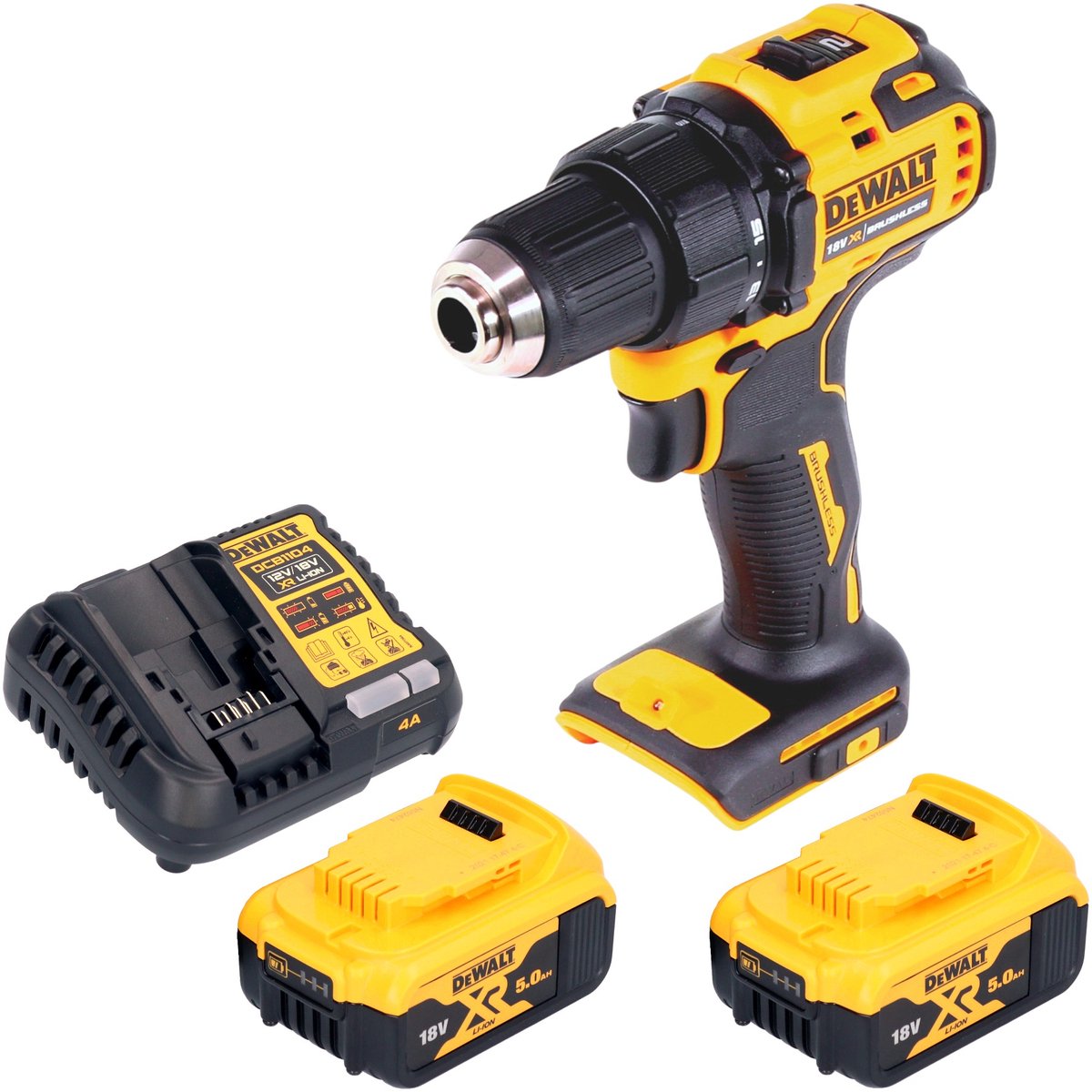 DeWalt DCD 708 P2 accuboormachine 18 V 65 Nm borstelloos + 2x accu 5,0 Ah + oplader
