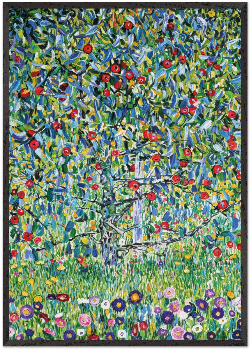 Gustav Klimt - Apple tree Poster met Lijst 70x100 cm - inclusief lijst