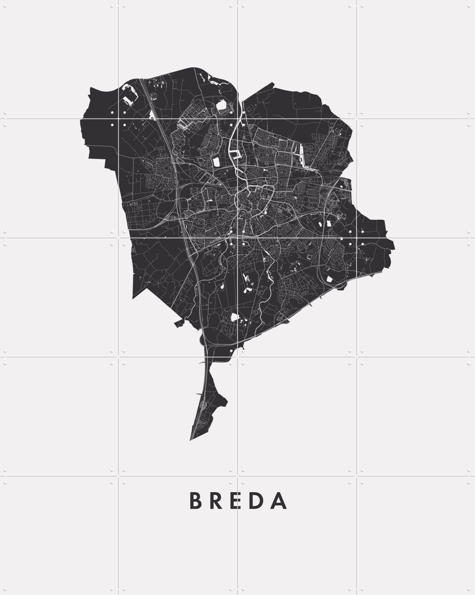 IXXI Breda, Kunst in Kaart - 80 x 100 cm - Gratis ophangtool - Grote wanddecoratie en posters - Abstract, Minimalisme, Grafisch Ontwerp, Geometrische