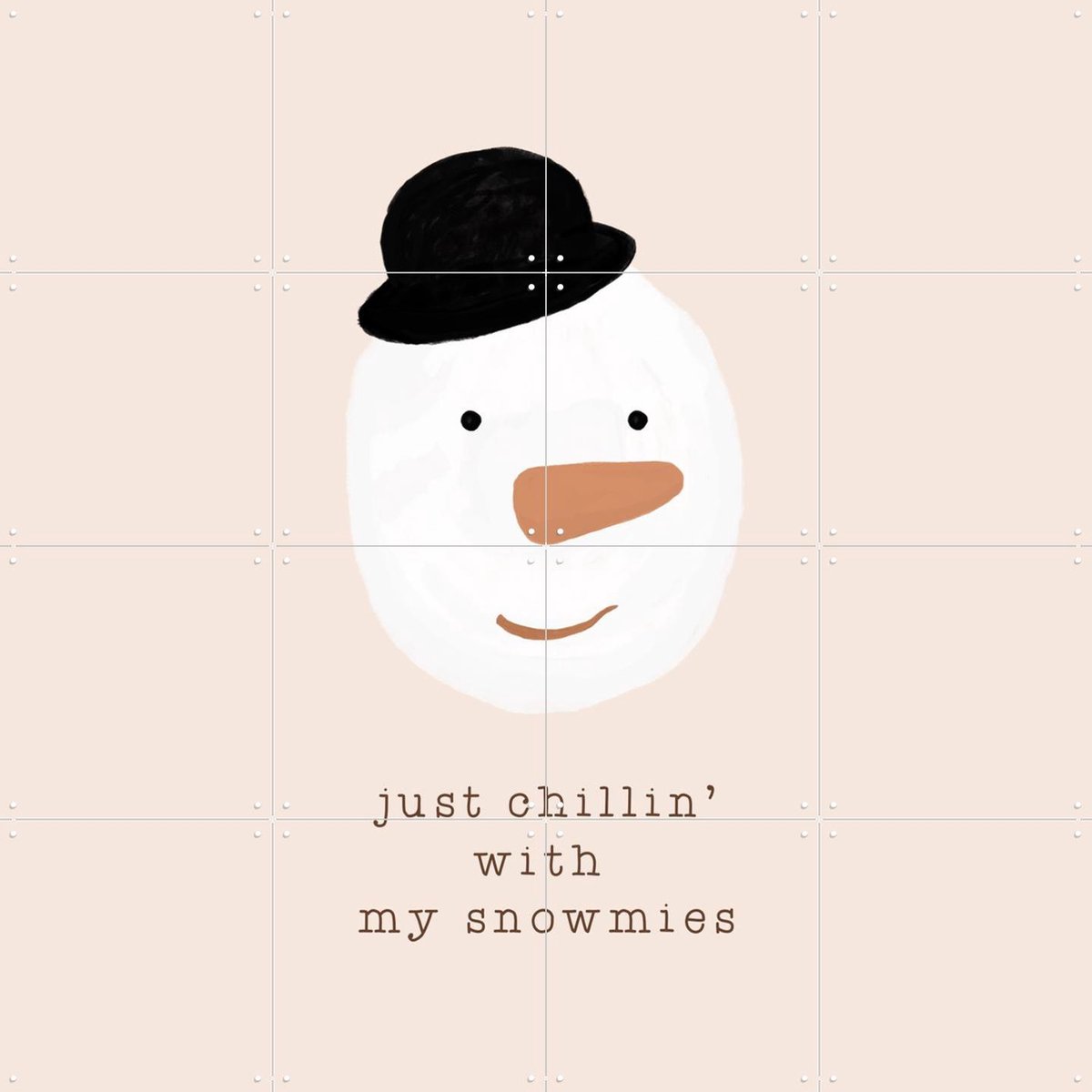 IXXI Chilling With My Snowmies, Orara Studio & Various - 80 x 80 cm - Gratis ophangtool - Grote wanddecoratie en posters Winter, Kerst