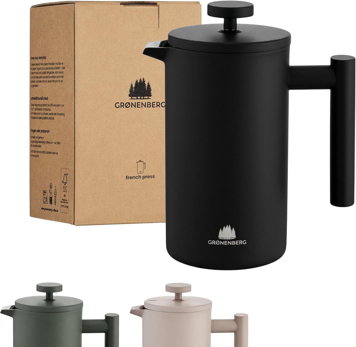 Stijlvolle French Press Koffiezetapparaat met Warmhoudfunctie