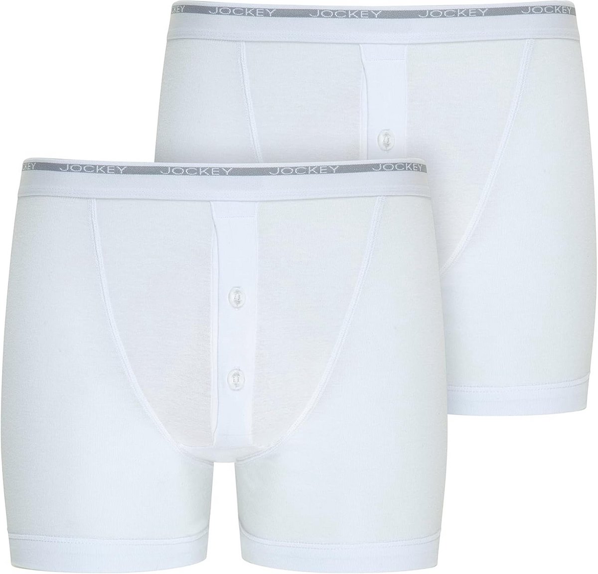 Heren Katoenen Boxer Trunk Ondergoed 2-Pack Wit Rib
