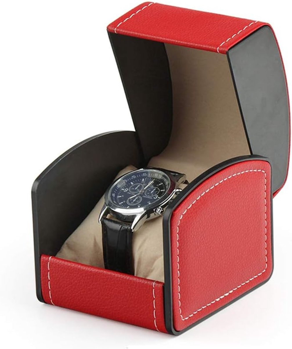 Luxe Horlogedoos voor 1 Horloge - Opbergkoffer met Zacht Kussen en PU-Leer