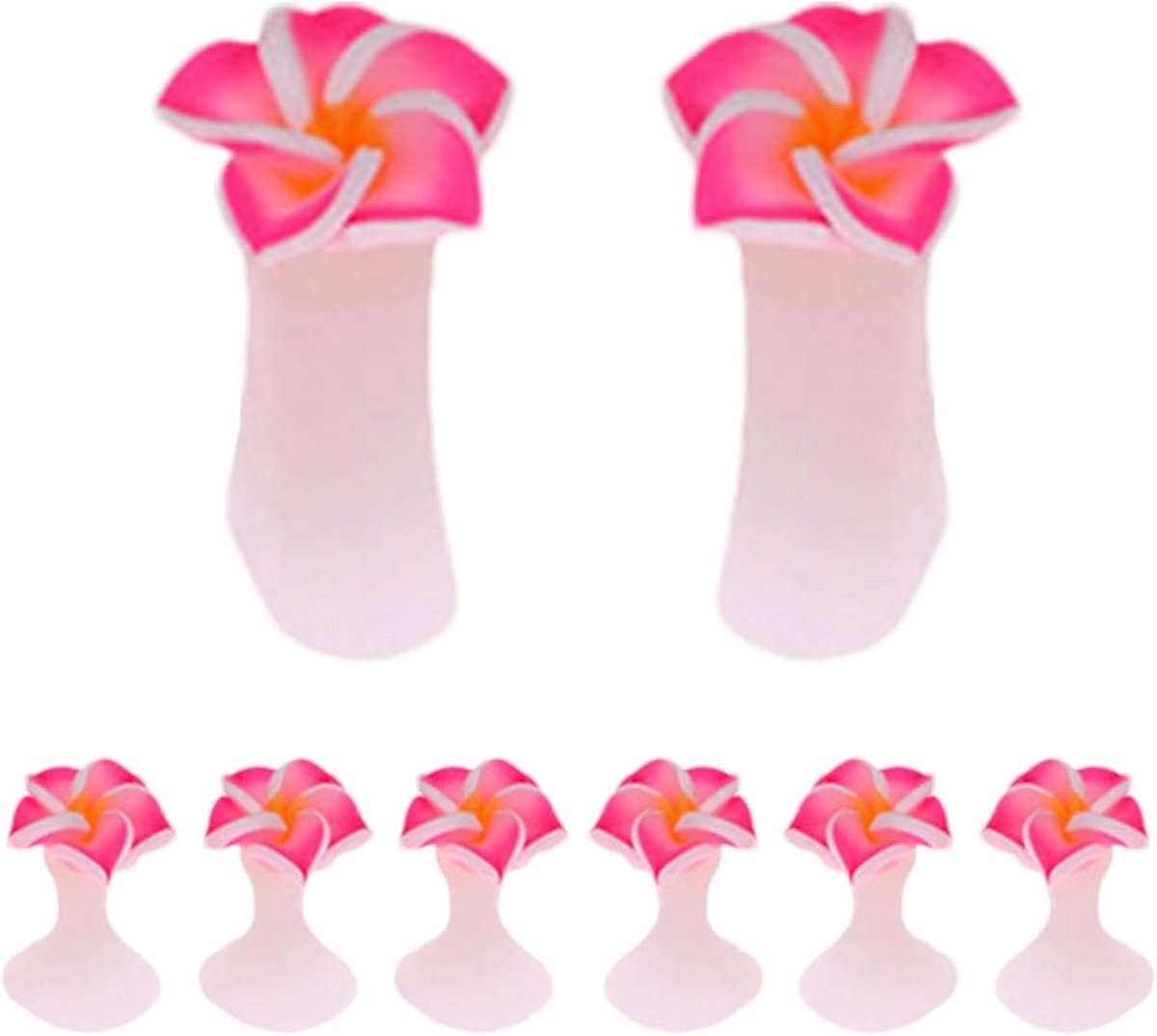 8 Stuks Siliconen Teenstrekkers Bloempatroon - Herbruikbare Teenafstandhouders voor Pedicure en Lakken