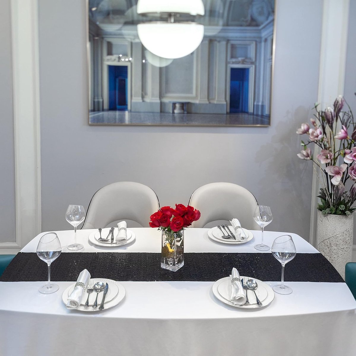 Luxe Tafelloper met Glitter Pailletten voor Feest en Decoratie