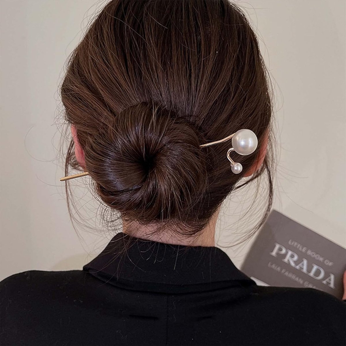 Vintage Haarspeld met Grote Parel - Elegante Strik Haaraccessoire voor Dames en Meiden