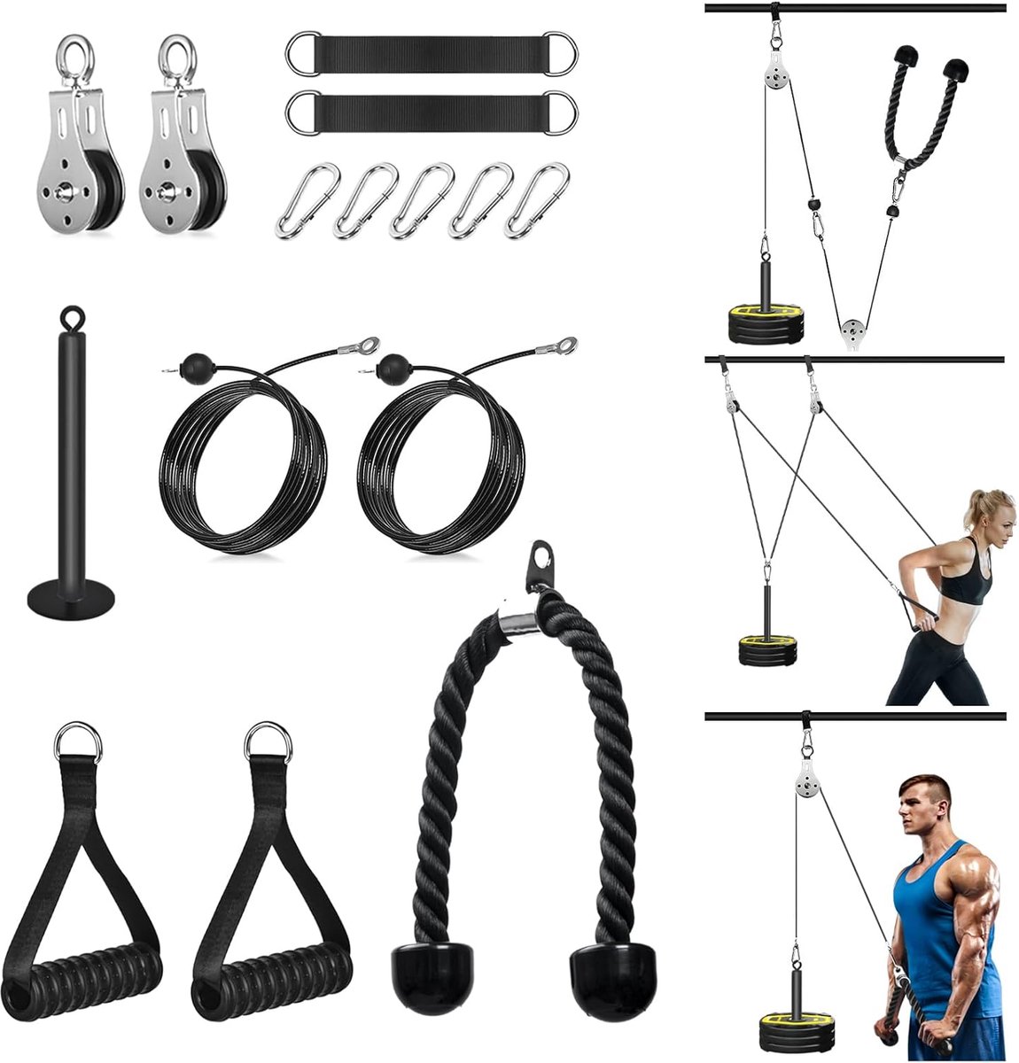 Kabeltreksysteem Thuisgym - Lat Pulldown, Biceps Curl & Triceps Extensions