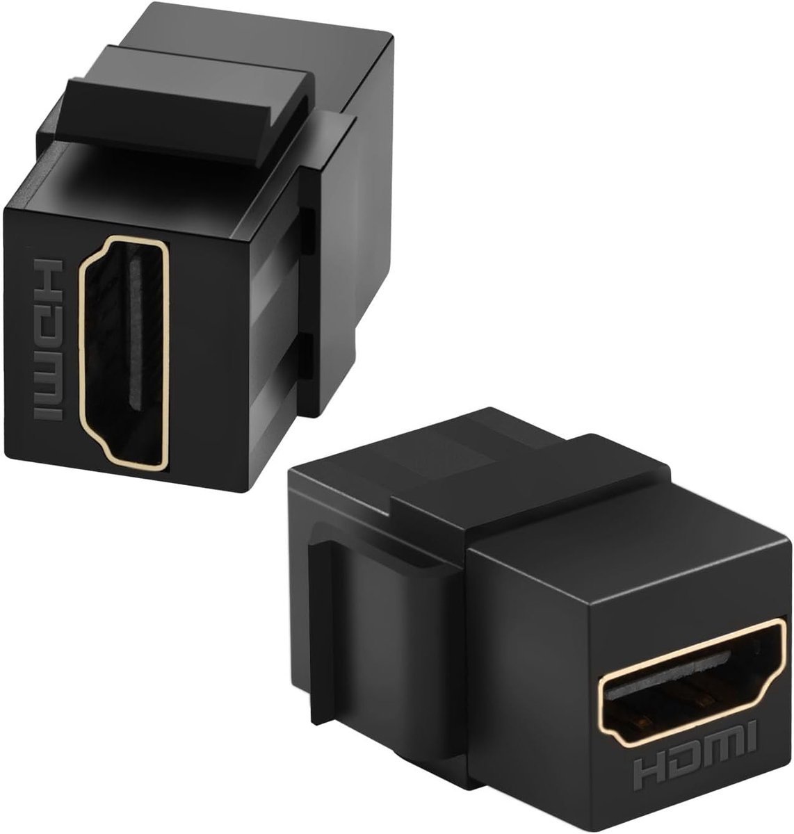 HDMI Keystone Module - HD Display Koppeling - Panel Montage - 180 Graden Hoek - 4K 60Hz - Zwart