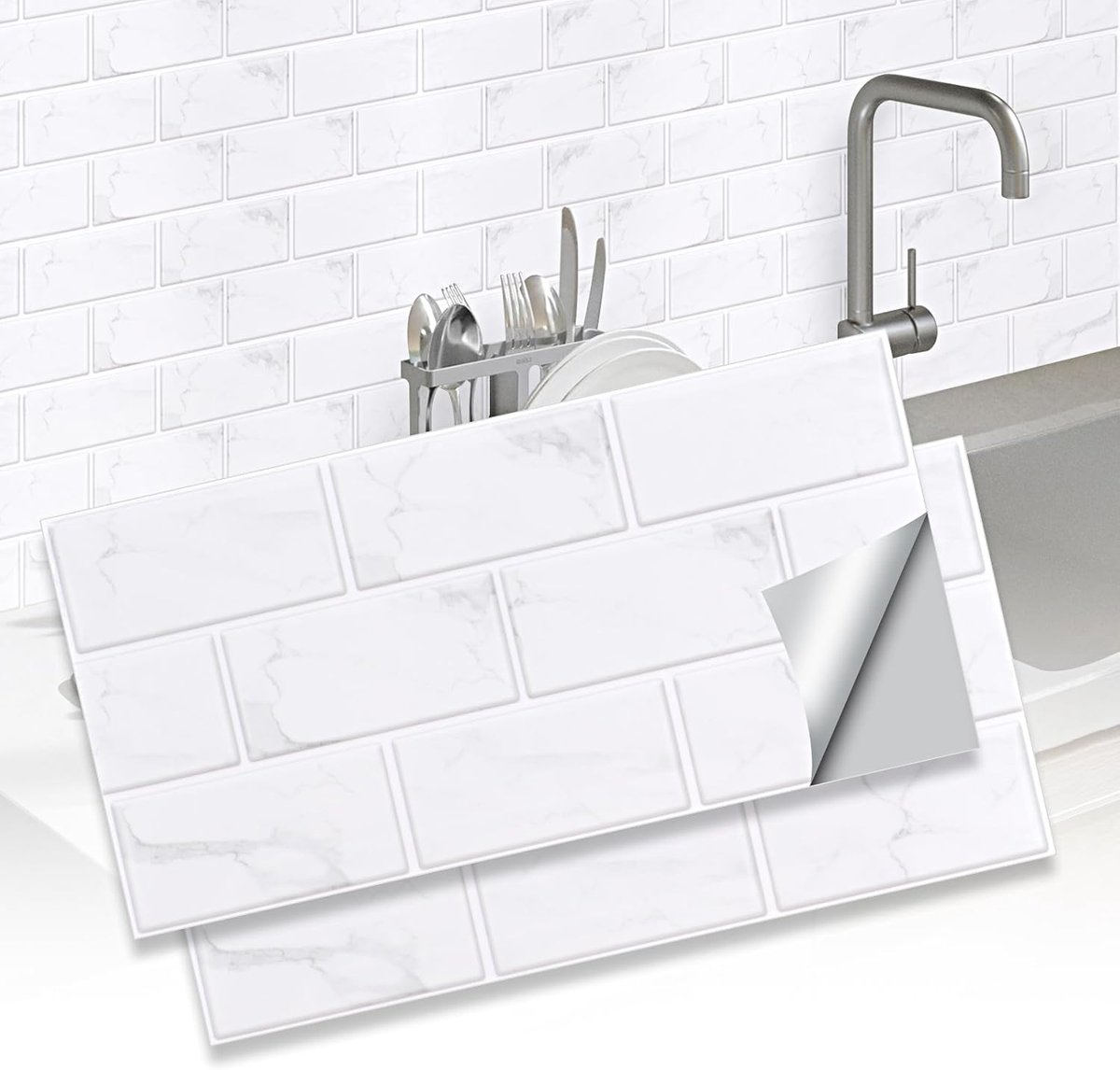 Zelfklevende 3D Wandtegels Waterdicht en Antislip voor Keuken en Badkamer