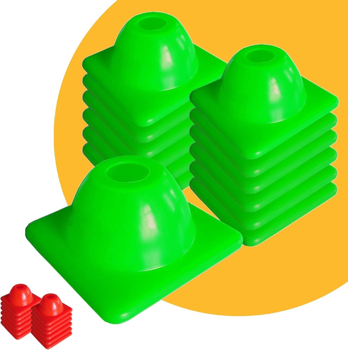 Set van 12 Agility Trainingskegels Groen voor Sport en Kinderen
