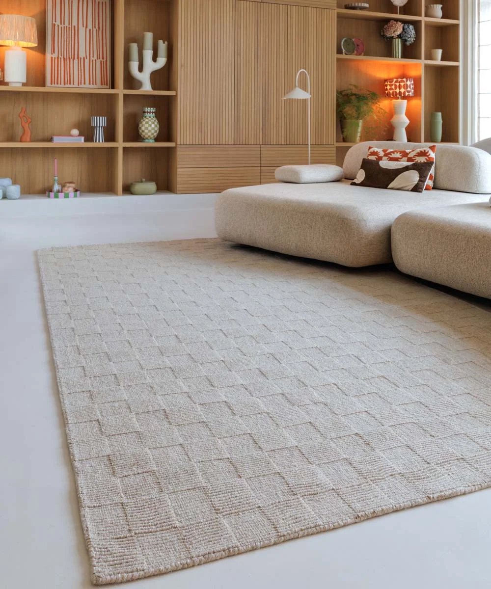 Wollen vloerkleed - Tavle beige 200x300
