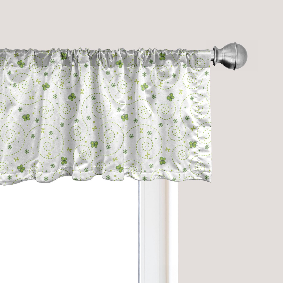 ABAKUHAUS Vlinder Raamvalletje, Gordijnvalletje voor Keuken en Slaapkamer met Tunnelzoom, 137 cm x 45 cm, Geelgroen