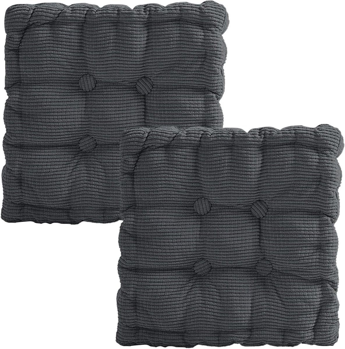 Ynkkvre - Outdoor Zitkussen Set van 2 - 40x40cm - Donkergrijs - Stoelkussen voor Binnen en Buiten