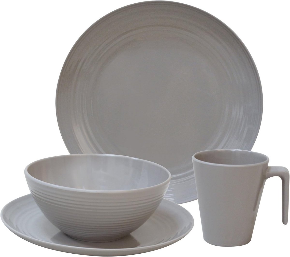 Servies Set 16 Delig Melamine Latte - Breekbestendig Diner Set