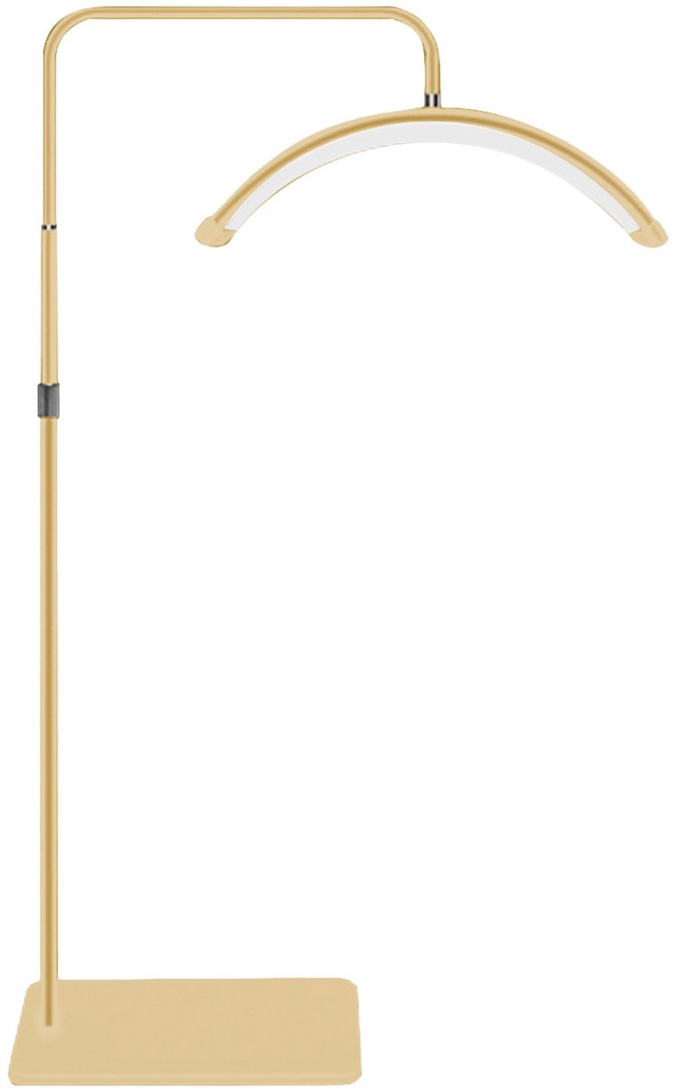 Half Moon LED Vloerlamp – 36W – 3200K-5600K Dimbaar – met Telefoonhouder – voor Schoonheidssalon & Vlog