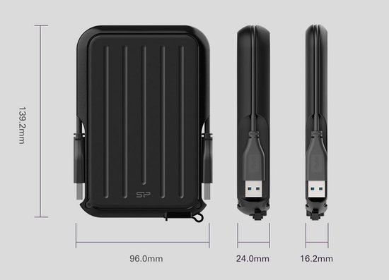 Externe Harde Schijf 1TB Schokbestendig USB 3.1 Draagbaar — afbeelding 2