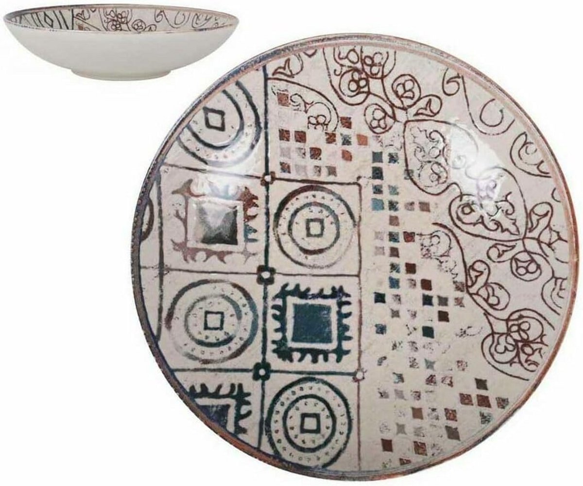 Diepe Porseleinen Borden Set Grieks Design (12 Stuks)