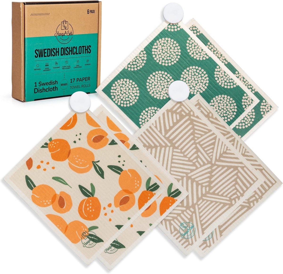 Herbruikbare Zweedse Vaatdoeken - Super Absorberend & Wasbaar - Keukenhanddoeken zonder Geur