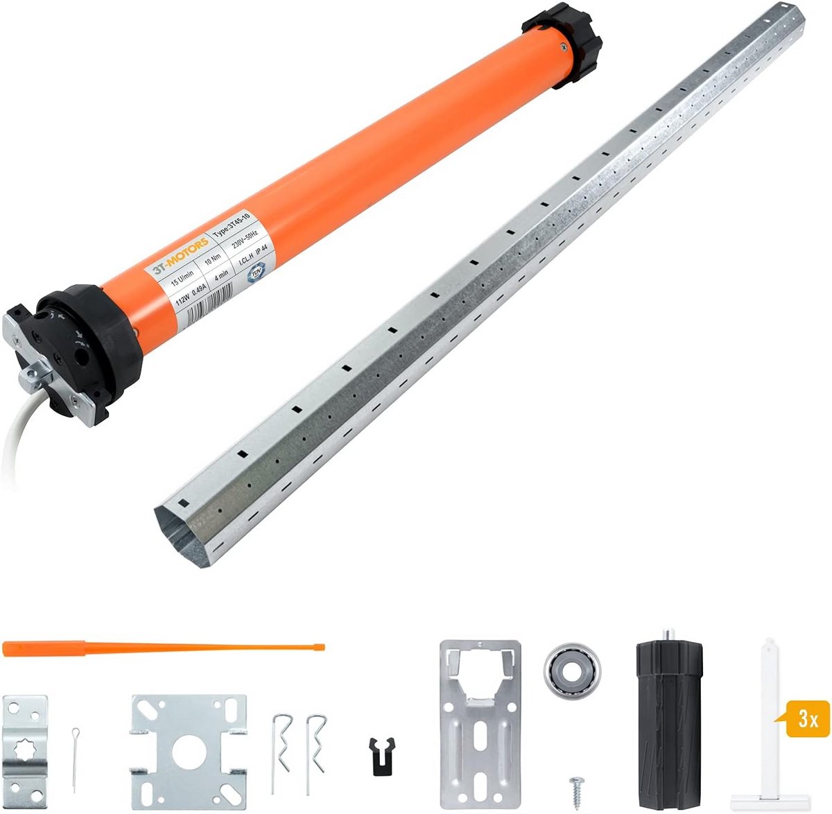 Complete Rolluikmotor Set voor SW60 As, 10 Nm Aandrijving voor Rolluikkasten tot 110 cm