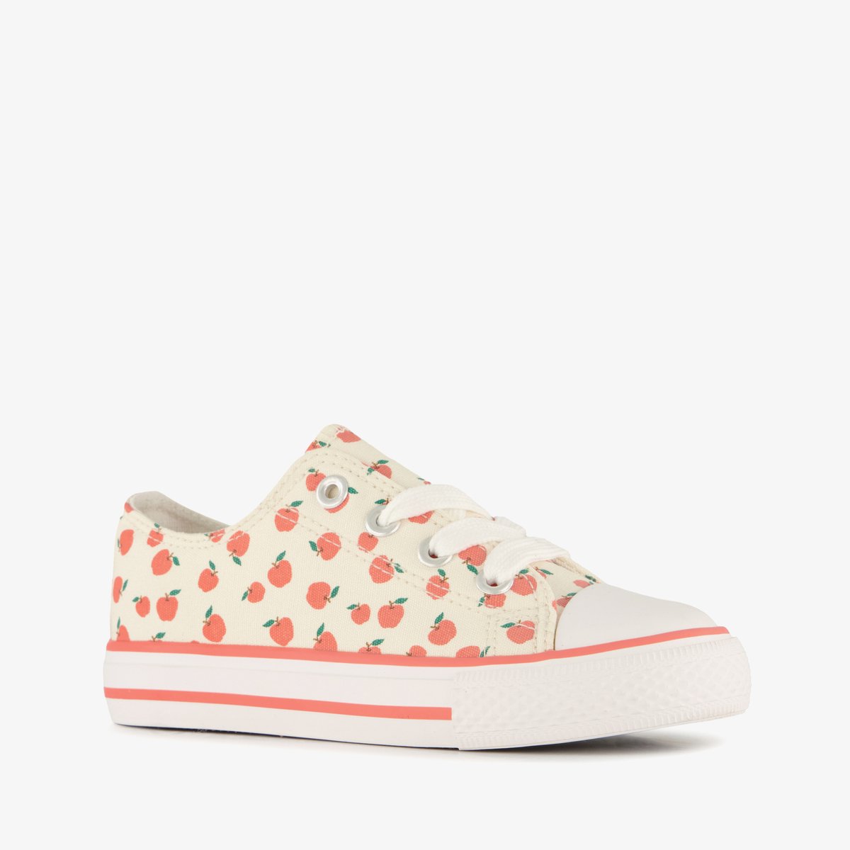 Meisjes sneakers met appels beige rood - Maat 35
