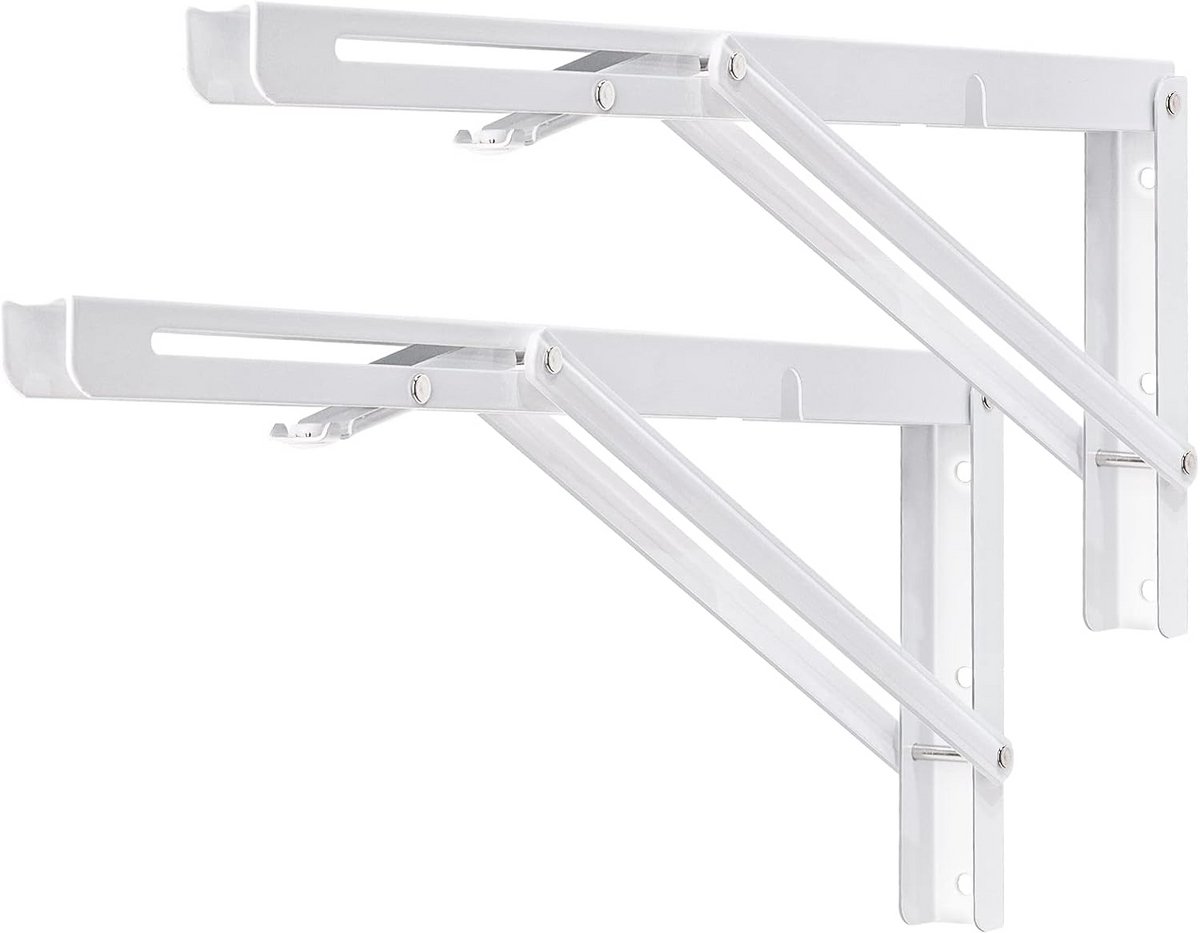 Set van 2 Zware Opvouwbare Plankdragers - 150 kg Draagvermogen - Wit