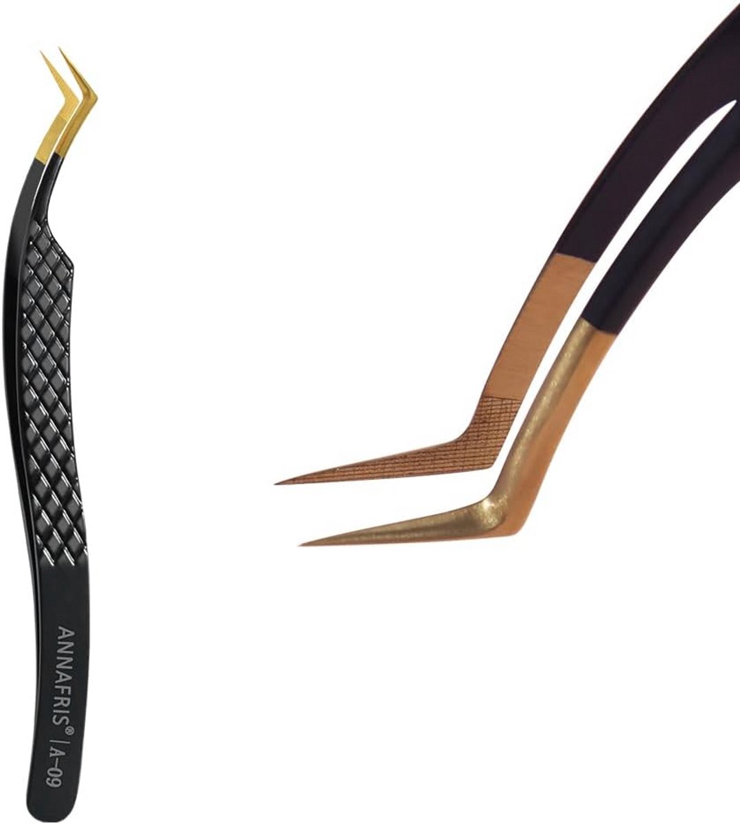 Precisie Pincet Set RVS voor Wimperextensions - Rechte & Gebogen Punt