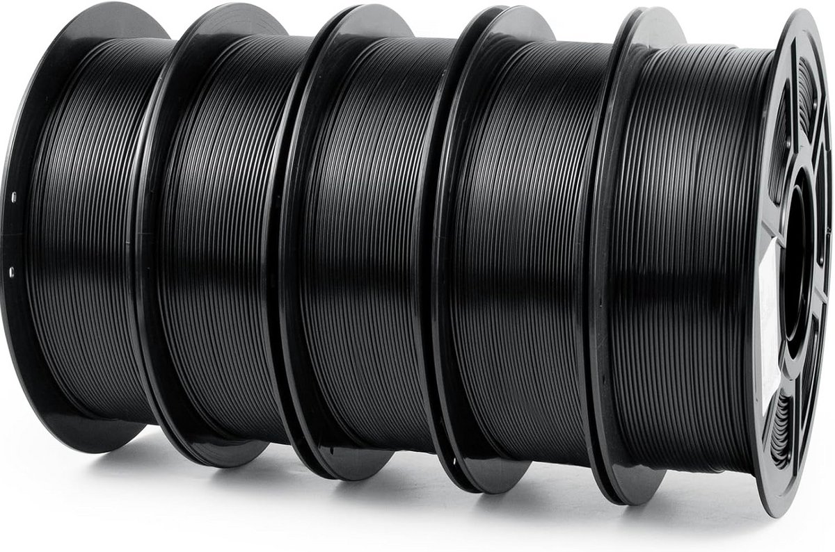 PETG Filament 1.75mm Zwart 5KG - 3D Printer Materiaal Geschikt voor Diverse Printers