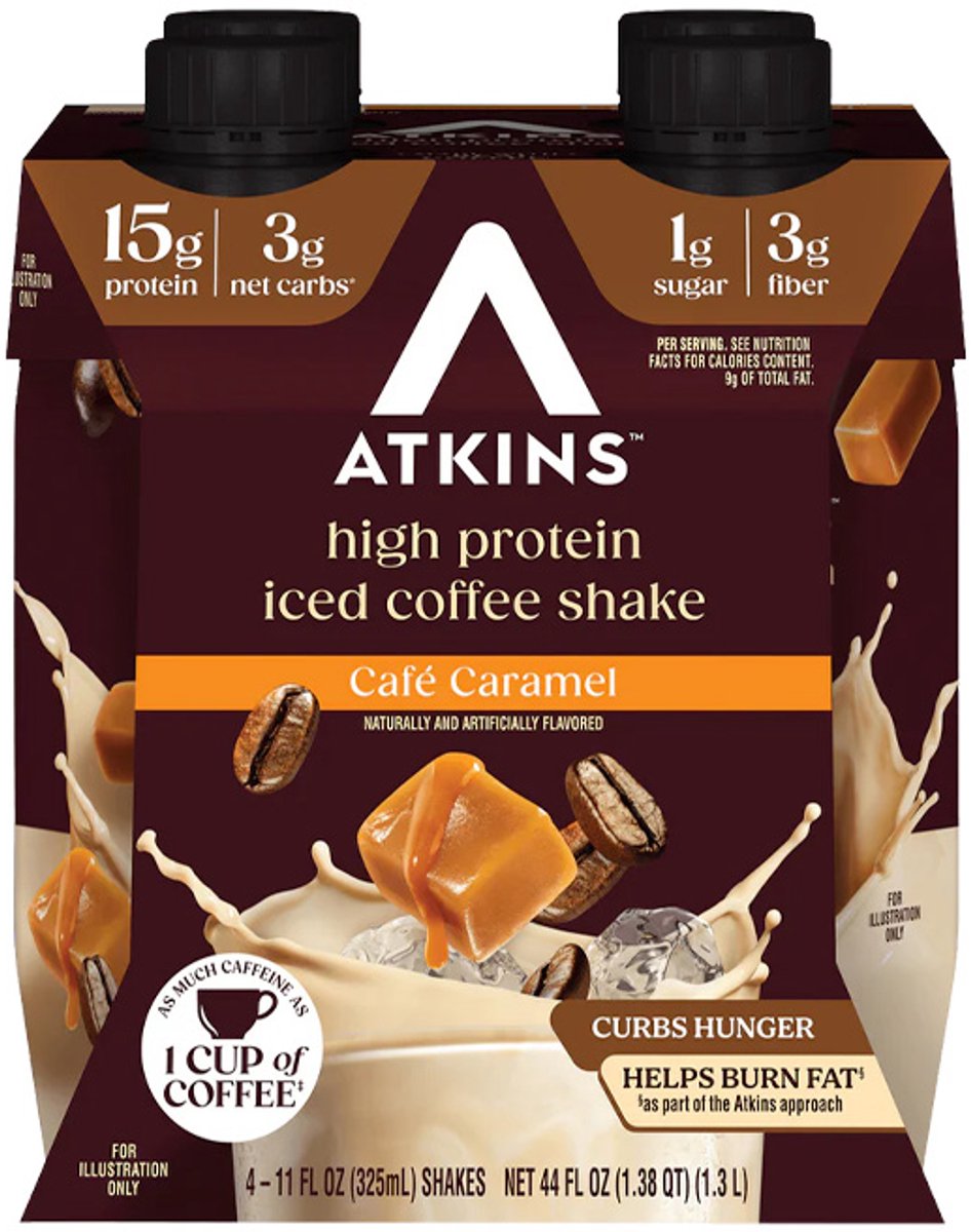 Atkins | Protein Shake | Iced Coffee Café Caramel | 4 Stuks | 4 x 325 ml