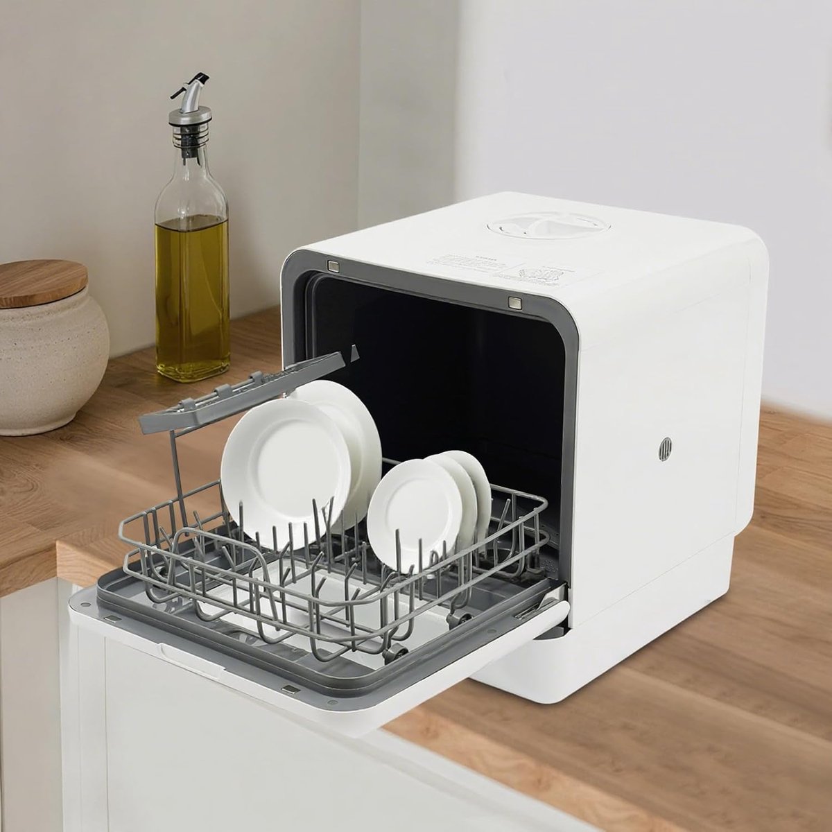Tafelvaatwasser Compacte vaatwasser Kleine ruimtes Met waterreservoir 41 x 46 x 46 cm Wit