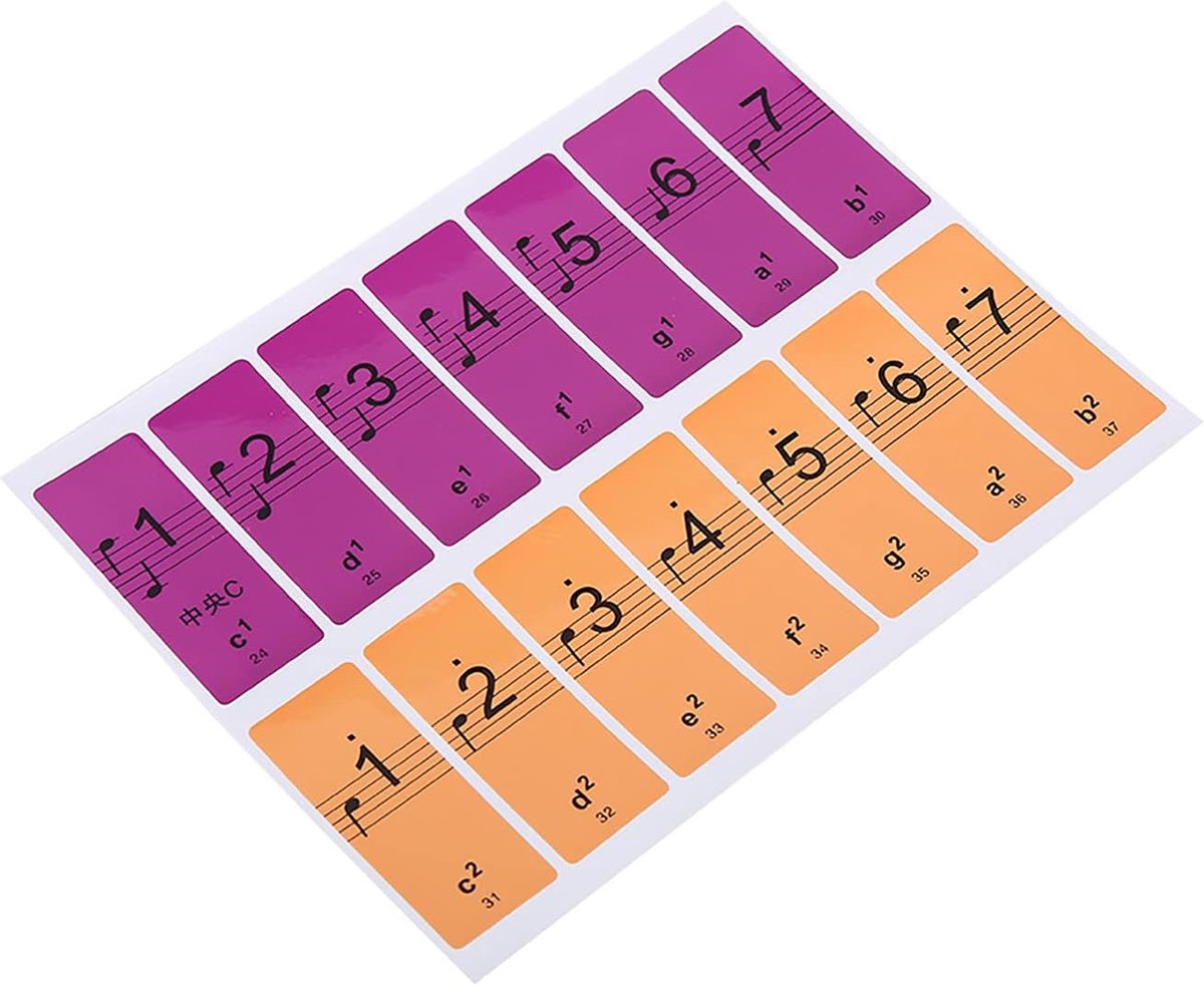Pianotoetsen Stickers 88-toetsen Verwijderbaar - Kleurrijke Toets Labels voor Beginnende Pianisten