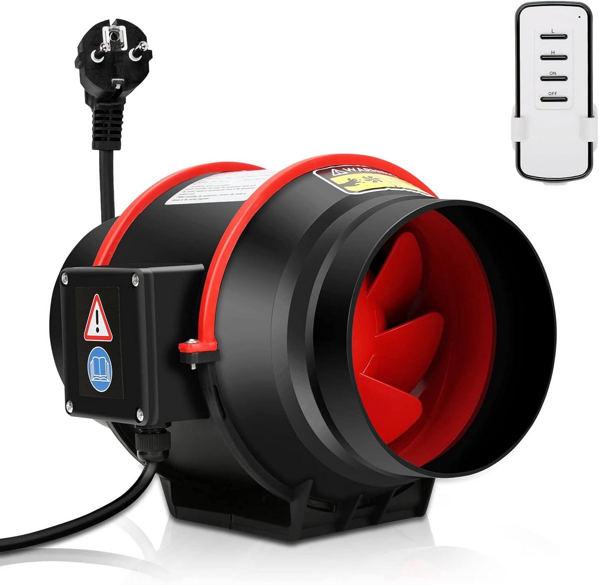 150 mm Buisventilator voor Efficiënte Ventilatie - 540 m³/uur Luchtstroom, Stille Inline Kanaalventilator met Afstandsbediening