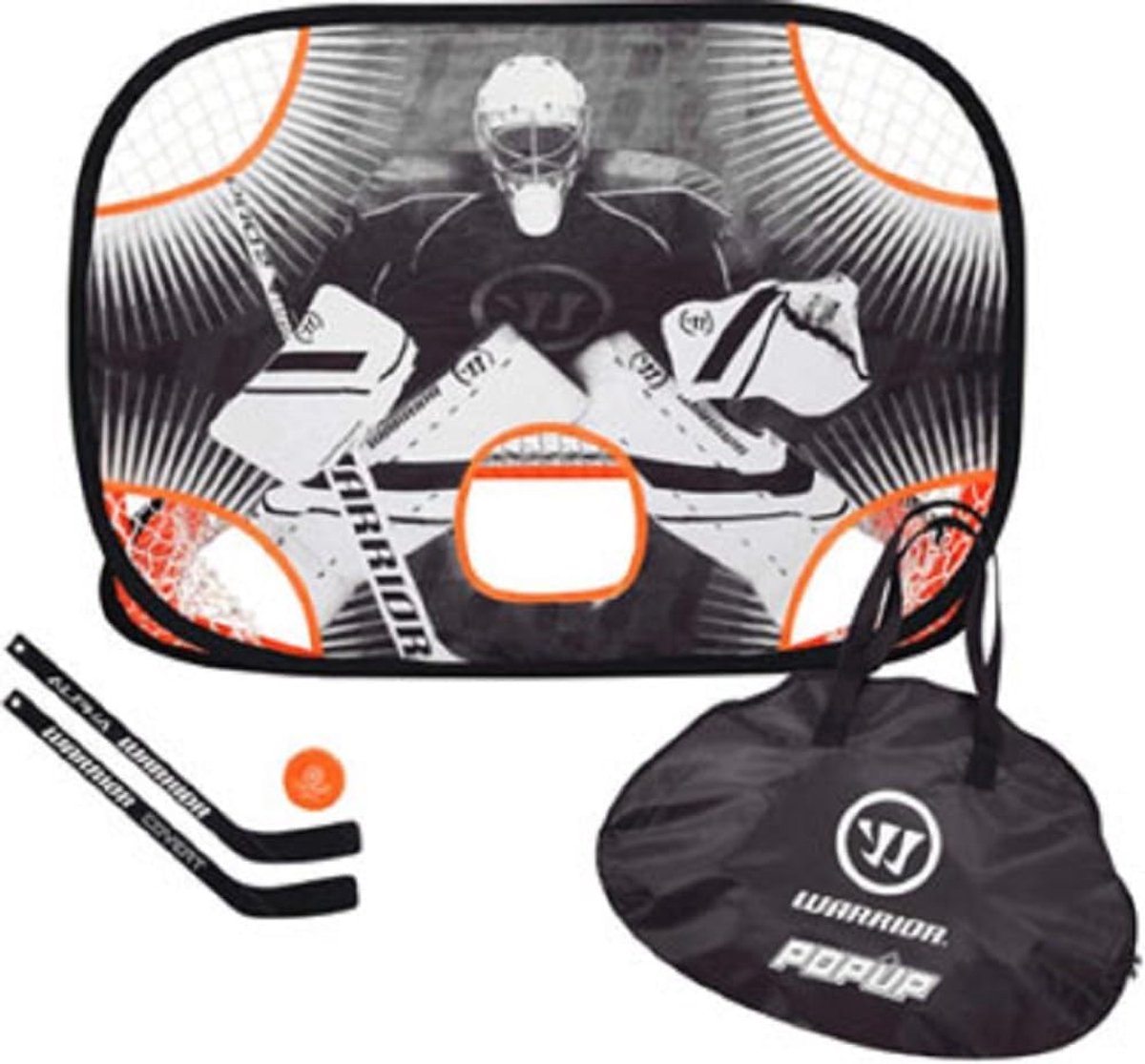 Pop Up Net - Inklapbaar Doel - Hockey Training - Snel Op te Zetten - 89.5x64cm - Zwart Wit