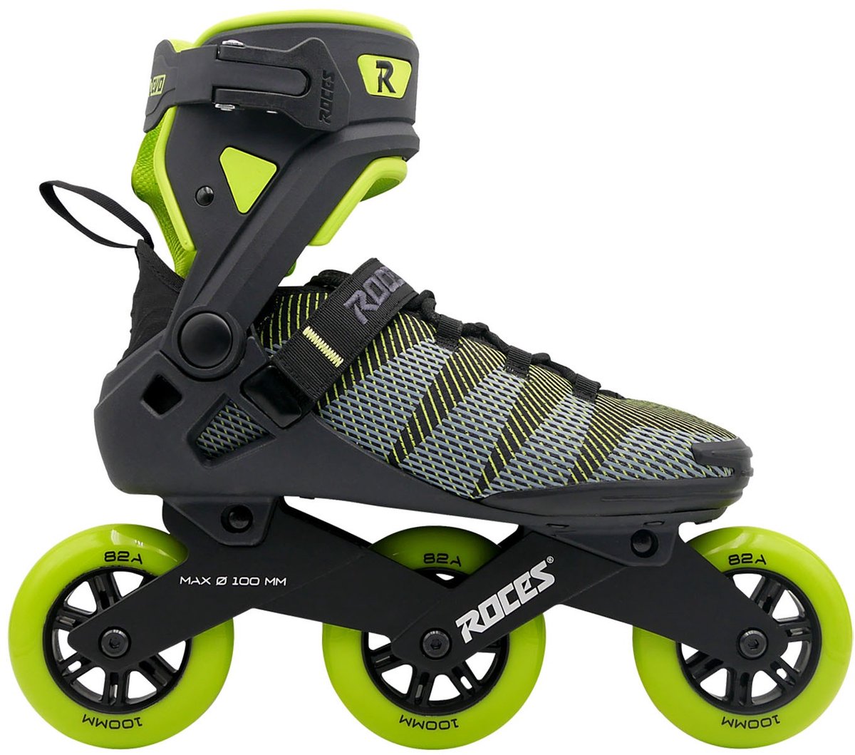 Roces R-Evo 100 Skeelers – 100mm – Softboot – High Speed & Lange Afstanden – Heel Lock & Easy Entry – ABEC-7 – Fitness Inline Skates – Heren Dames Zwart