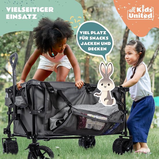 Opvouwbare Bolderkar met XXL Banden en Rem - Transportwagen voor Strand, Tuin & Camping (150 kg) van Opvouwbare Bolderkar — afbeelding 4