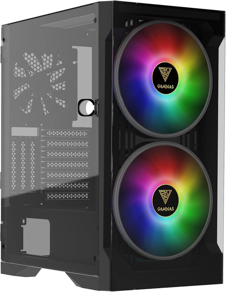 Mid-Tower Gaming PC Behuizing met Tempered Glass en ARGB Ventilatoren