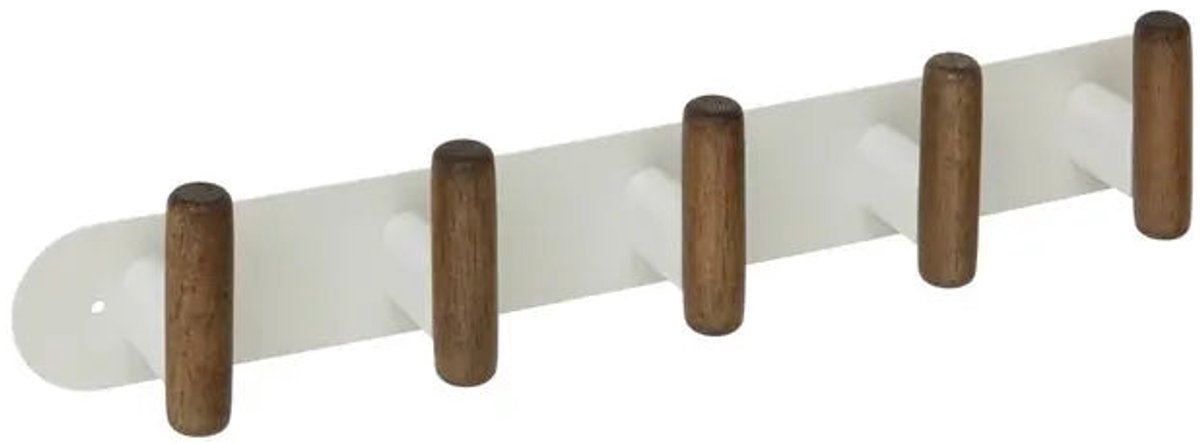 5Five Cassie Wandkapstok 5 Haken - 40x5x8cm - Bruin/Beige