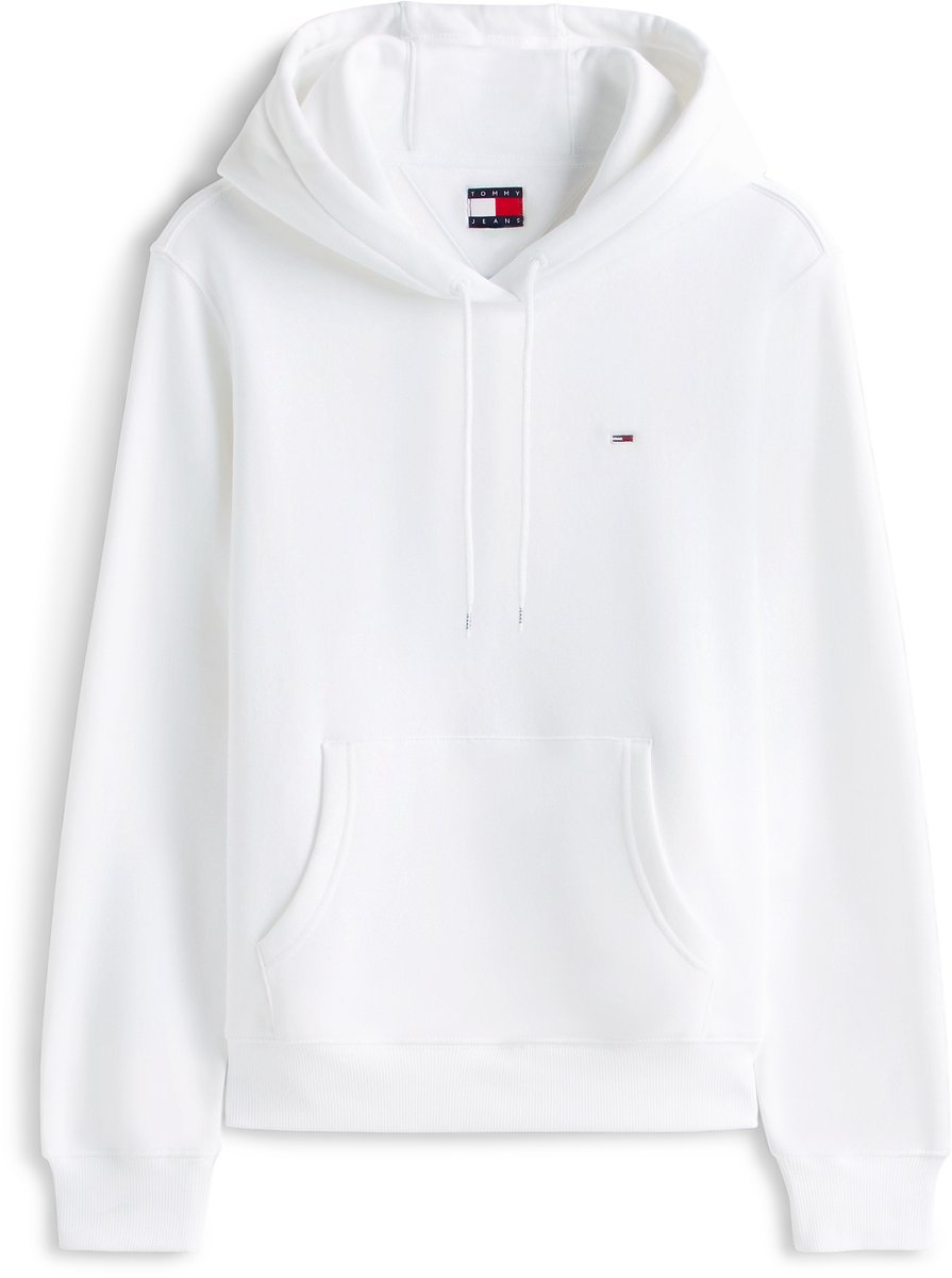 Tommy Jeans Flag Embroidery Brushed Fleece Hoody Wit