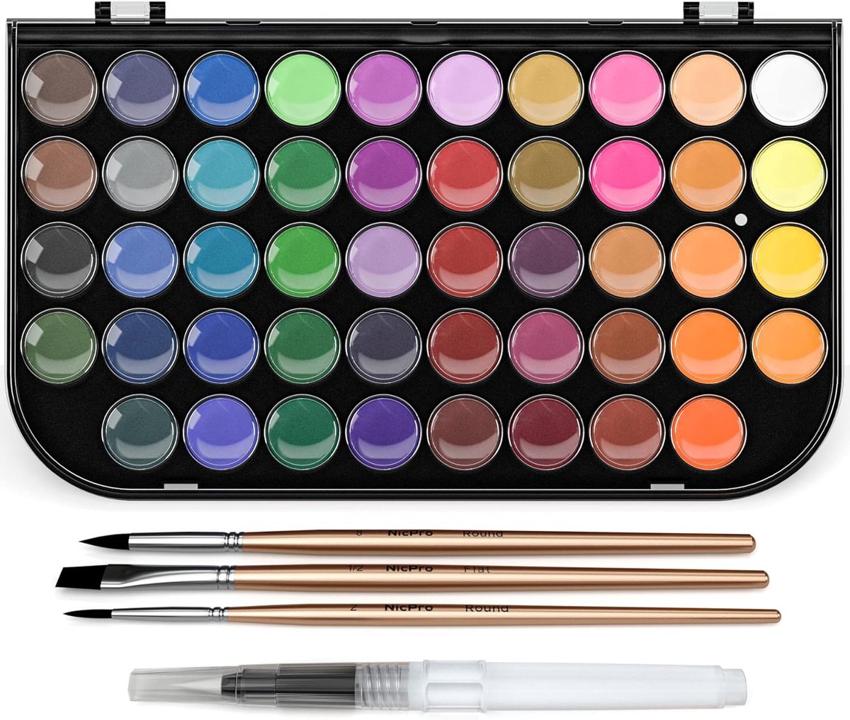 Waterverfset 48 kleurensets met eekhoornpenselen en schilderaccessoires