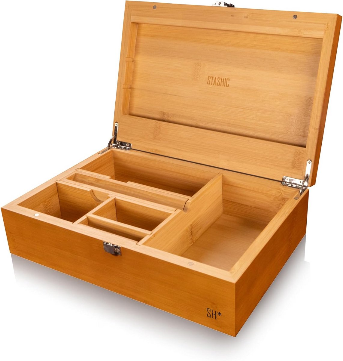 Bamboo Opbergbox met Wieltjes - Discrete Rolbox voor Bewaren