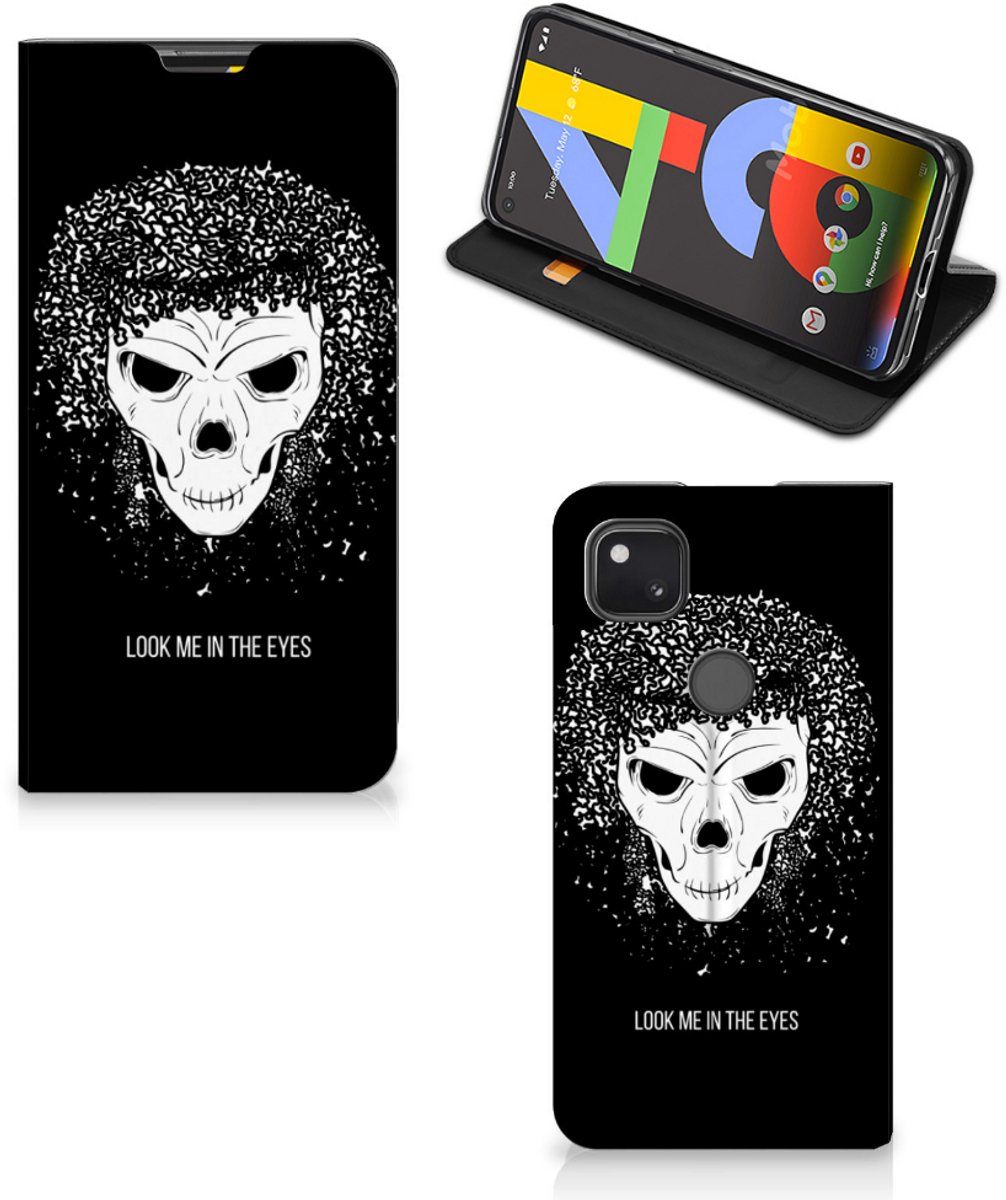 Mobiel BookCase Google Pixel 4a Skull Hair